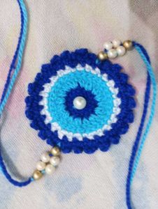 Handmade Evil Eye Crochet Rakhi