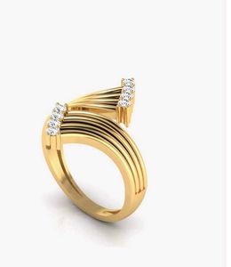 925 Designer Silver Selvar at a gold-toned ring
