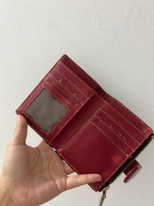 Cherry Red Faux Croc Wallet
