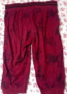 Burgundy Tie-Dye Cropped Sweatpants