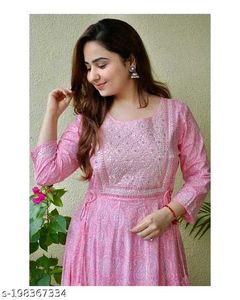 Elegant Pink Ethnic anarkali Gown