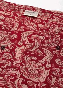 Red Paisley Print Midi Dress