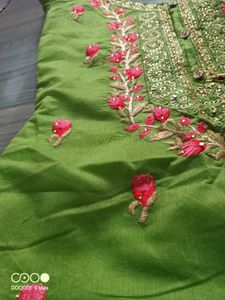 Green Embroidered Kurta suit