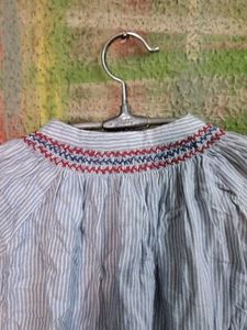 Striped Embroidered Top