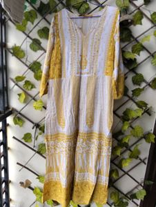 Mustard a Line Kurta