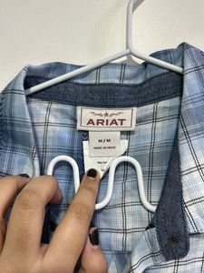 Blue Plaid Sleeveless Shirt