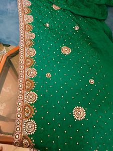 Green Embellished Saree
