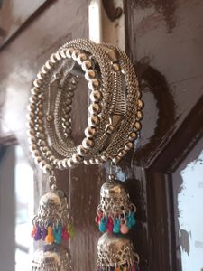 Silver Jhumka Earrings