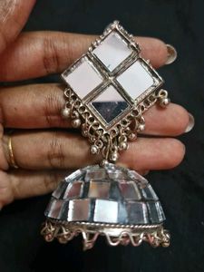 Mirror Jhumka Earrings