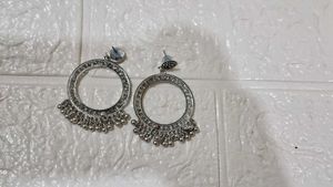 Silver Jhumka Earrings For Resin Base