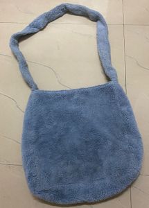 Blue Faux Fur Shoulder Bag