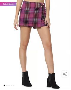 Y2K Vintage Purple Plaid Skorts
