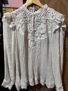 White Floral Lace Top
