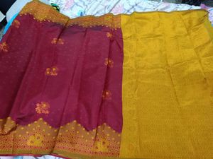 New Elegant Ethnic Saree With Damage On Starting