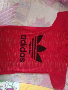 Adidas Red Graphic Tee