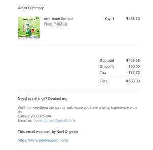 Noel Organic Anti Acne Combo