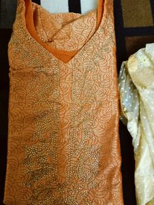 Partywear Stitched Suit With Net Embroidery Salwar