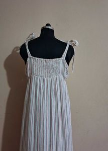 Striped Maxi Dress with Tie Straps