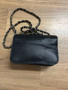 Leather Black Sling Bag Small