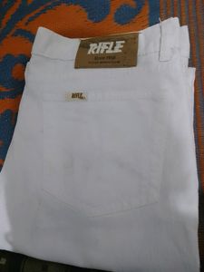 White Denim Trousers, RIFLE BRAND