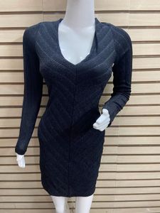 H&M Blue Bodycon Dress With Shimmer Work