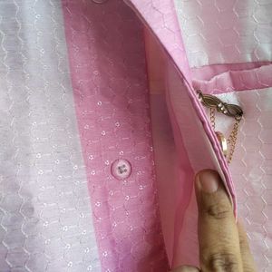 Pink Striped Kids Sherwani Set