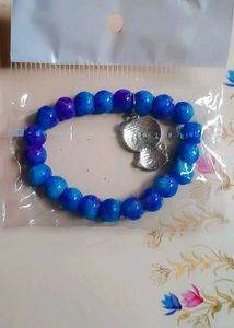 Crackle Bead Bracelet With Panda Charm