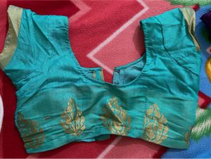 Green Colour Fancy Saaree With Blouse