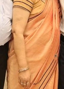 rust orange colour saree with black border