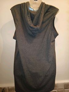 Size S/M Gray Sleeveless Hoodie T-Shirt