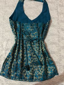 Royal Brocade vintage Halter top