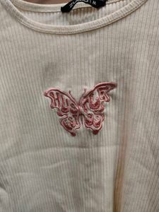 Cute Butterfly Embroidered Top
