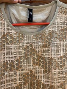 Satin Silk Dress With Embroidery