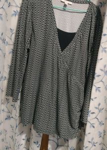 JM Collection Zig Zag Pattern Top