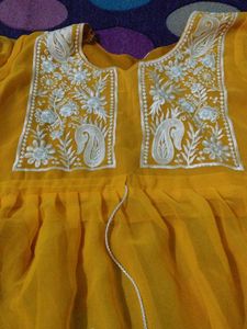 Yellow Embroidered Kurta