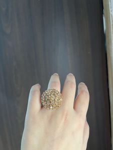 Gold Cluster Stone Cocktail Ring