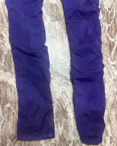 Purple Ruched Detail Pants