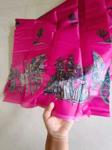 Vibrant Pink Folk Art Silk.