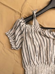 Striped Cold Shoulder Top