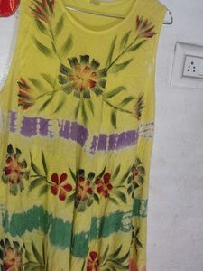 Yellow Floral Tie-Dye Tank Top