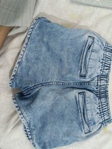Denim Rose Patch Shorts