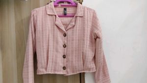 Striped Button-Up Blazer