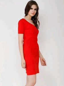 Red V-Neck Dress