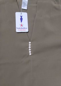 Olive Green Top With Pearl Beads Totally New.