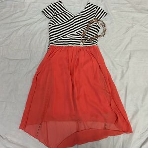 Striped &amp; Coral Dress
