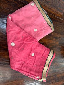 Elegant Pink Ombre Embroidered Saree