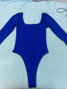 BLUE RIBBED BODYSUIT