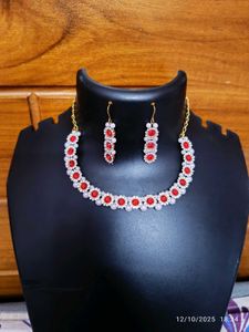 new Red &amp; White Necklace Set