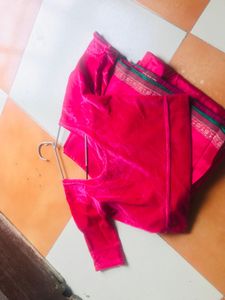 Simple Saree With Patticoat Blouse