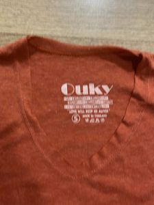 Outky Orange V-Neck Tee